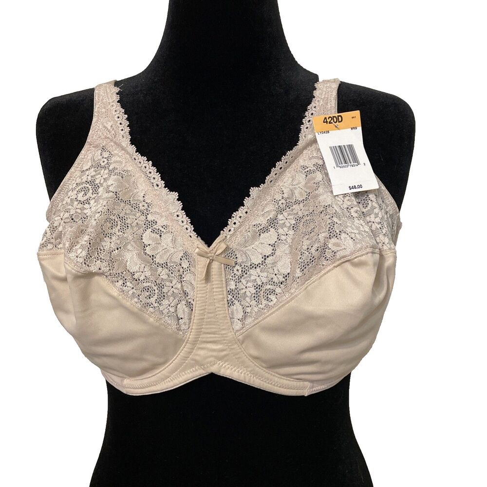 Lilyette by Bali Comfort Lace Minimizer Underwire Bra #0428 / LY0428  Size: 42DD